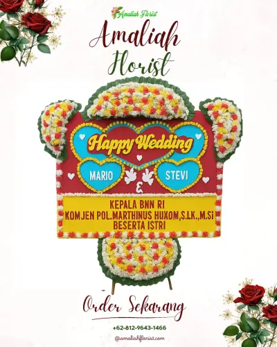 Karangan Papan Bunga Pernikahan di Cihanjuangrahayu